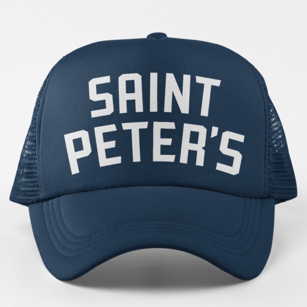 NEW St Peters Peacocks Arch Name Foam Trucker Mesh Snapback Hat NAVY